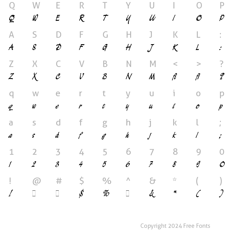 Character Map of Demian Bold LET Plain