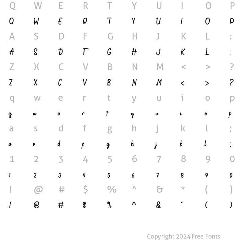 Character Map of Demilton Regular