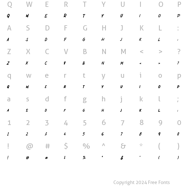 Character Map of Democrasweet Smooth Regular