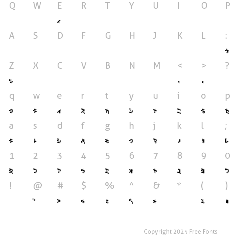 Character Map of DemonCubicBlock NKP Black Regular