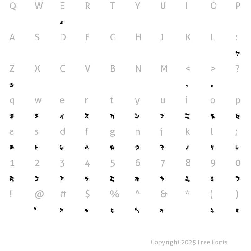 Character Map of DemonCubicBlock NKP Dark Regular