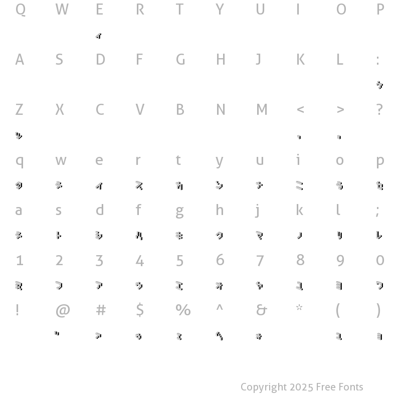 Character Map of DemonCubicBlock NKP Shade Regular