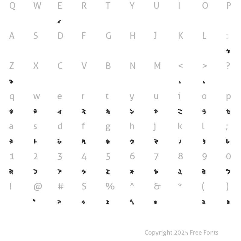 Character Map of DemonCubicBlock NKP Tile Regular