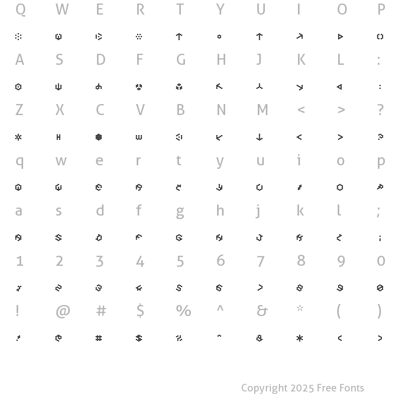 Character Map of DemonicHyperNovaFont Regular