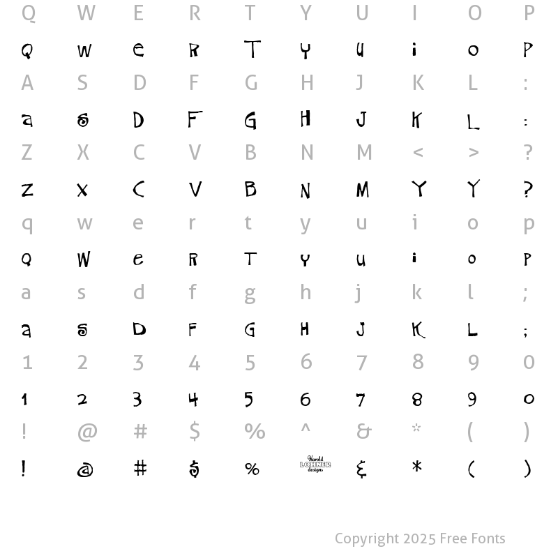 Character Map of DenneyOne Regular