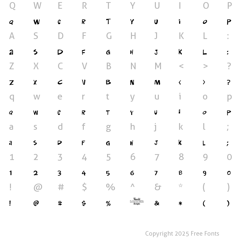 Character Map of DenneyTwo Regular