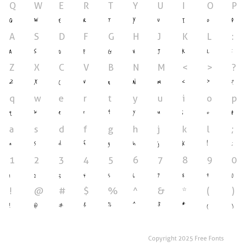 Character Map of Denrito Regular