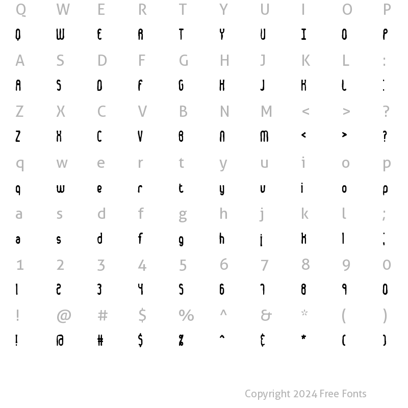 Character Map of Dented BRK Regular