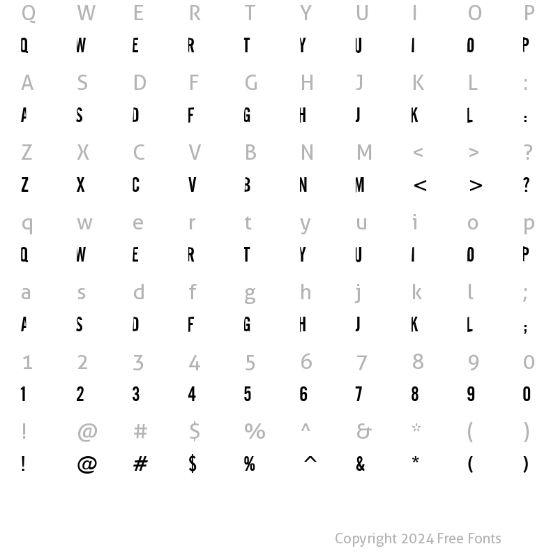 Character Map of Dentist Regular