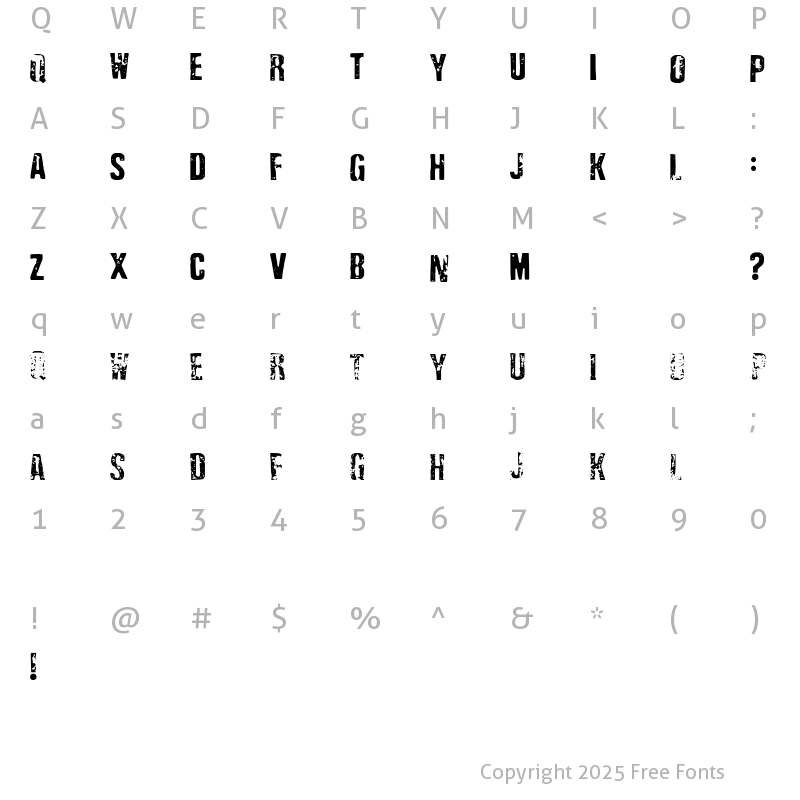 Character Map of Depressionist Three Regular