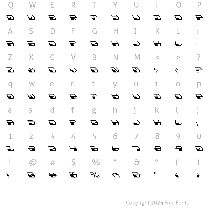 Character Map of Deranian Leftalic Regular