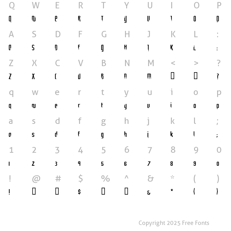 Character Map of Desctructura Regular