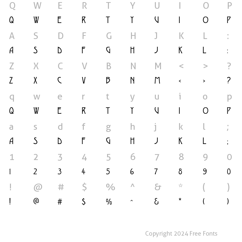 Character Map of DesdaC Regular