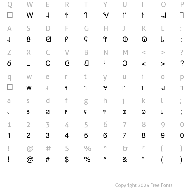 Character Map of Deseret Regular