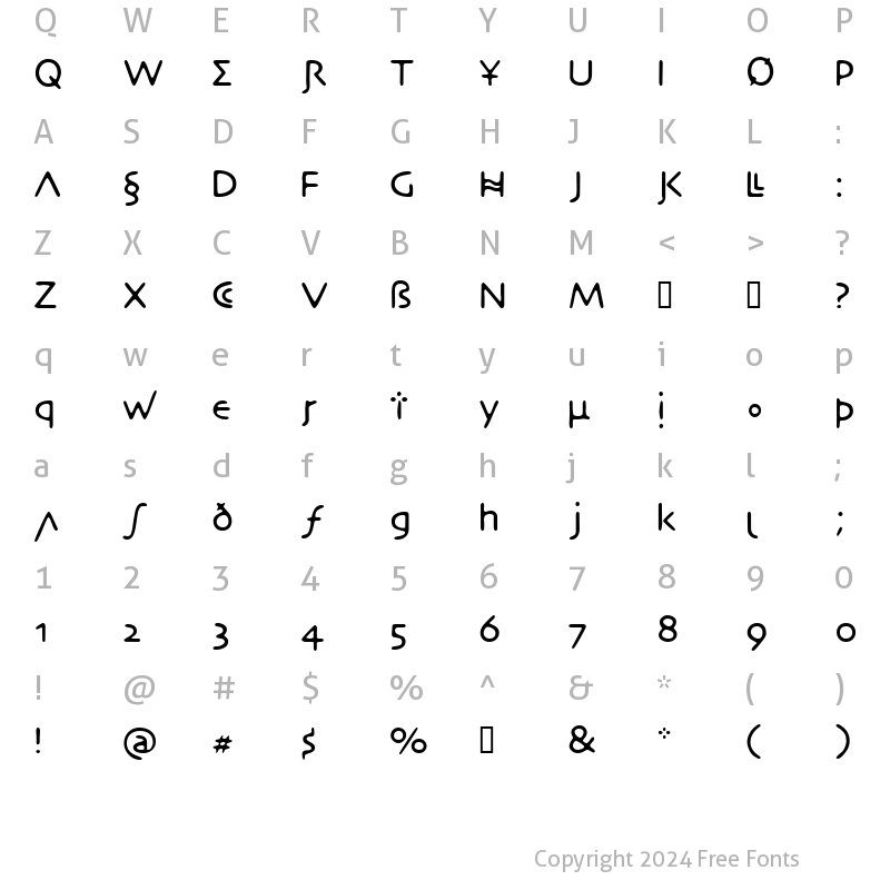 Character Map of DesertCrypt Bold