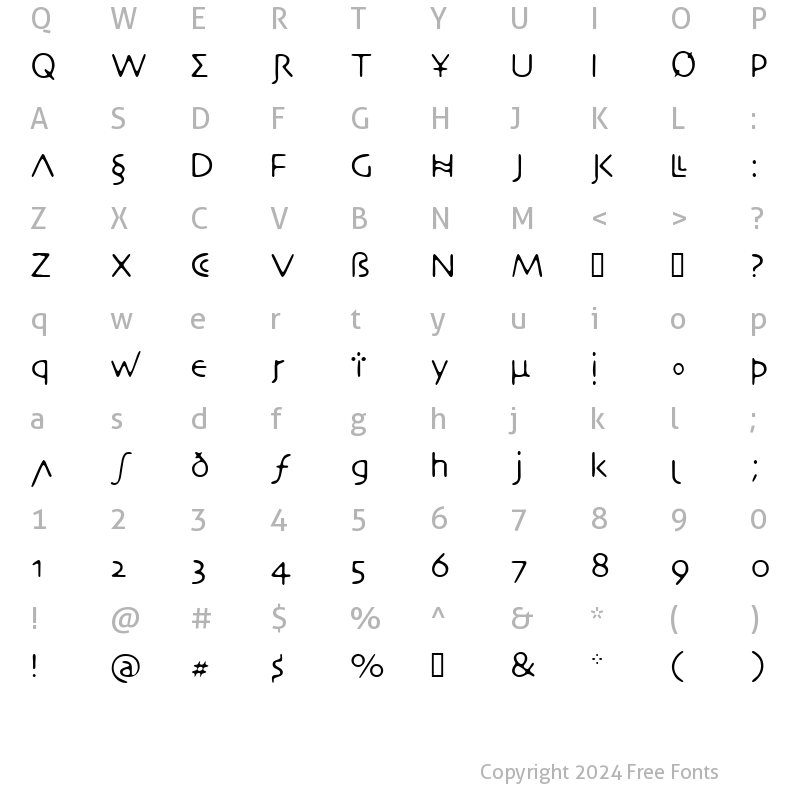 Character Map of DesertCrypt Regular