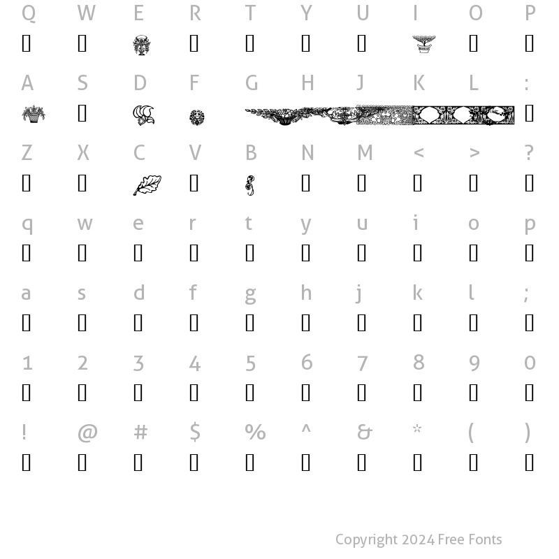 Character Map of Design 6 Regular