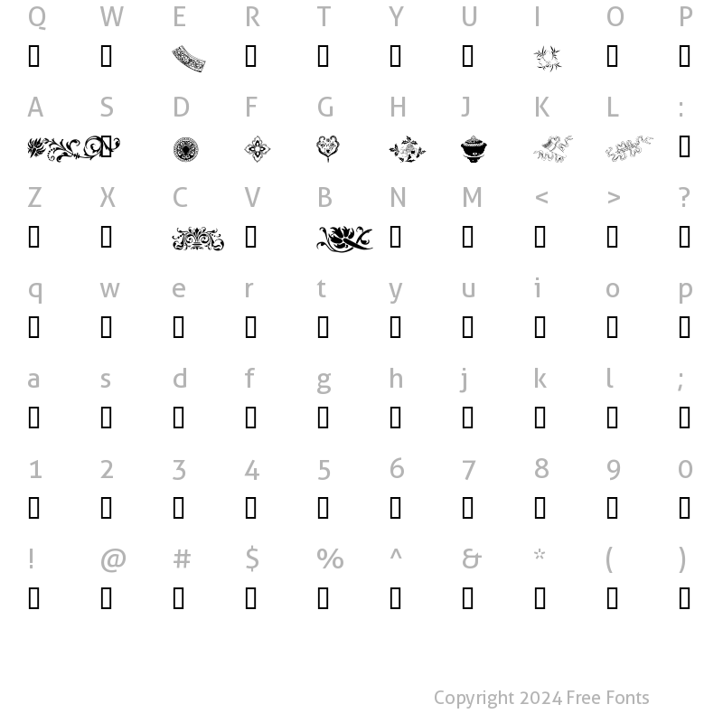 Character Map of Design 7 Regular