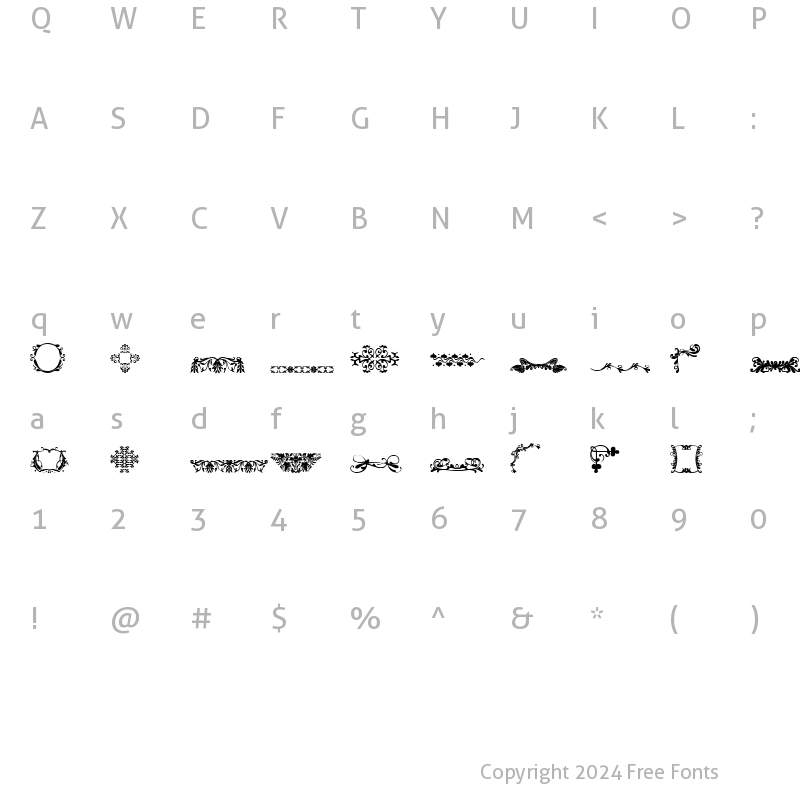 Character Map of Design Dings 3 Regular