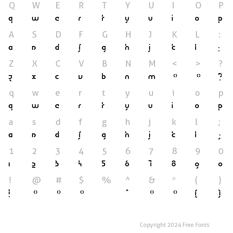 Character Map of Design Regular