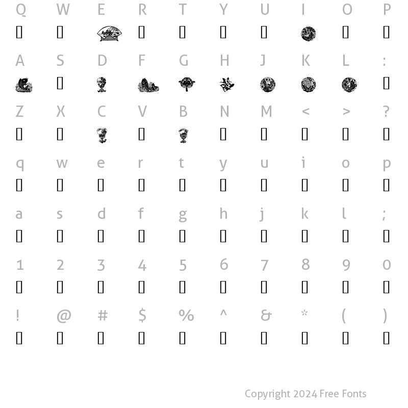 Character Map of Design2 Regular