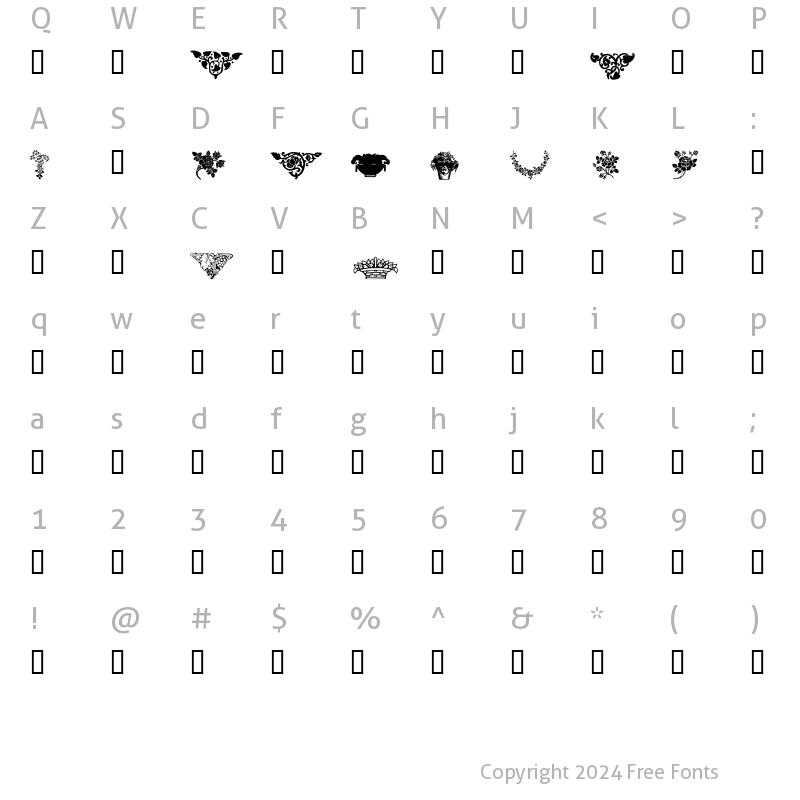 Character Map of Design3 Regular