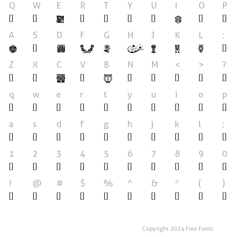 Character Map of Design4 Regular