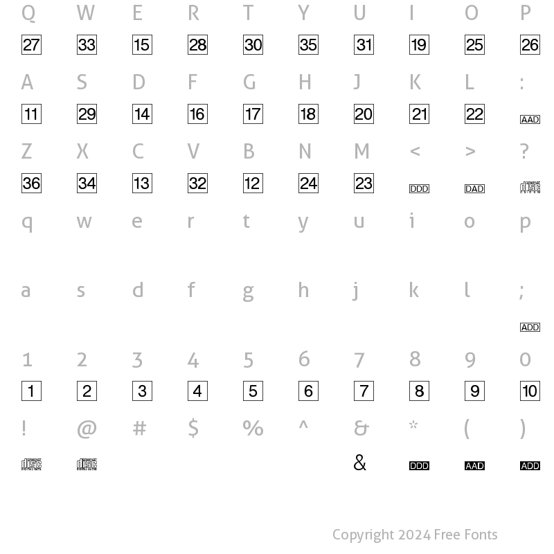 Character Map of DesignCD Normal