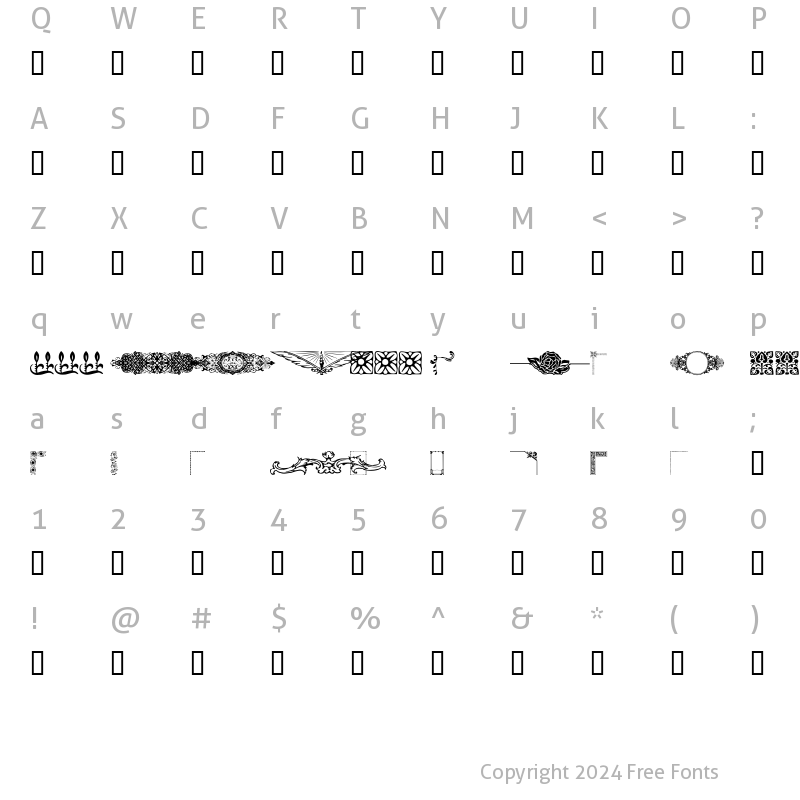 Character Map of Designer Mix Regular