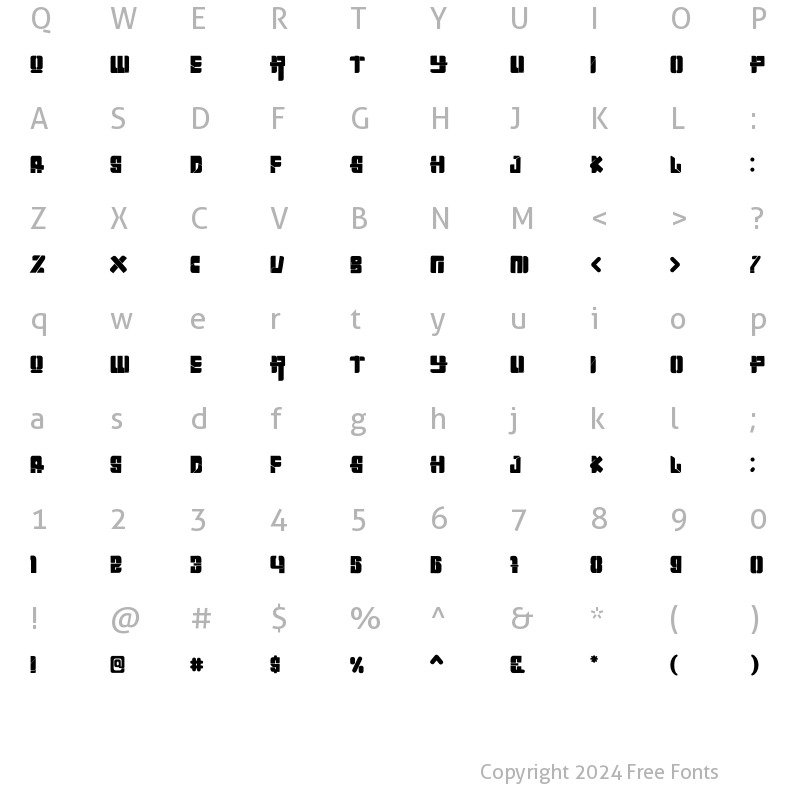 Character Map of Designer Regular