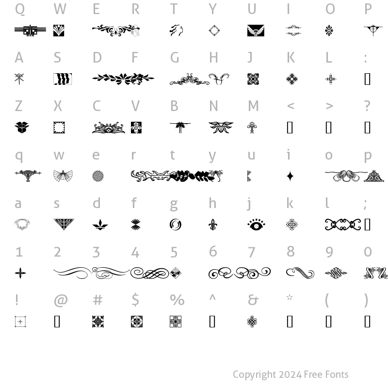 Character Map of DesignerDing Regular