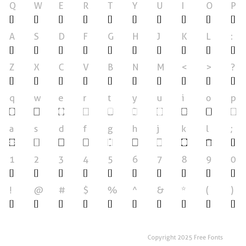 Character Map of DesignerFrames Regular