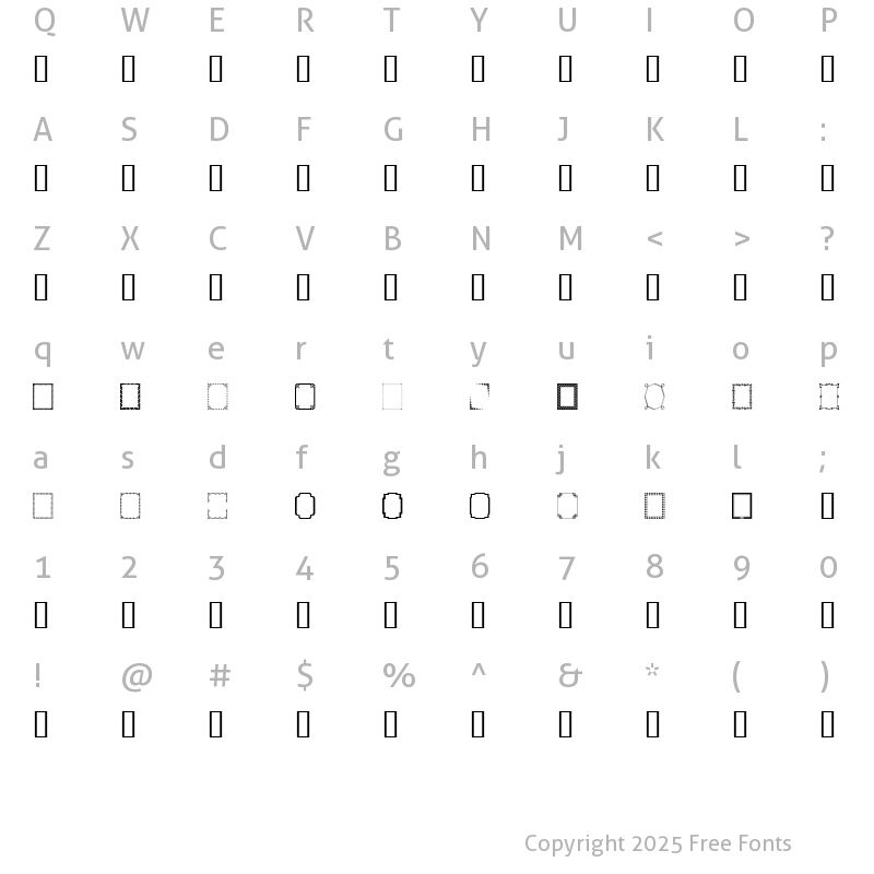 Character Map of DesignerFramesTwo Regular