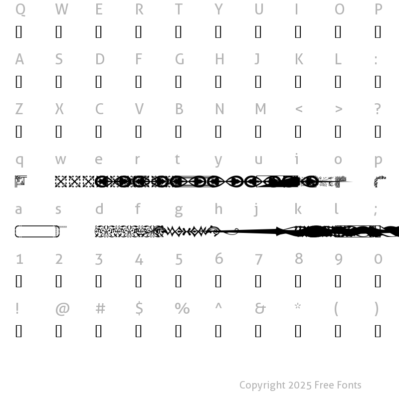 Character Map of DesignerMixed Regular