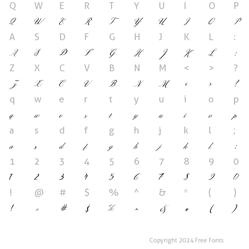 Character Map of Designest Regular