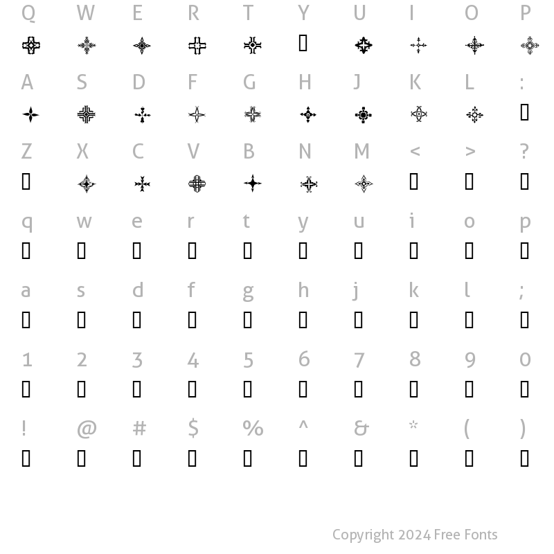 Character Map of Designs3 Regular