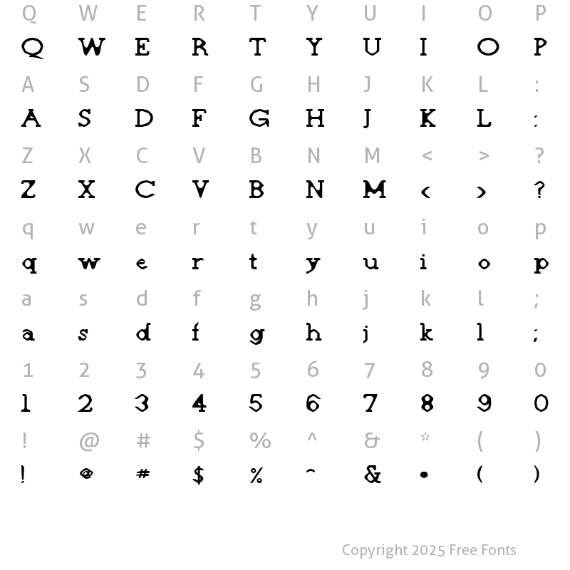 Character Map of Deskomora Regular