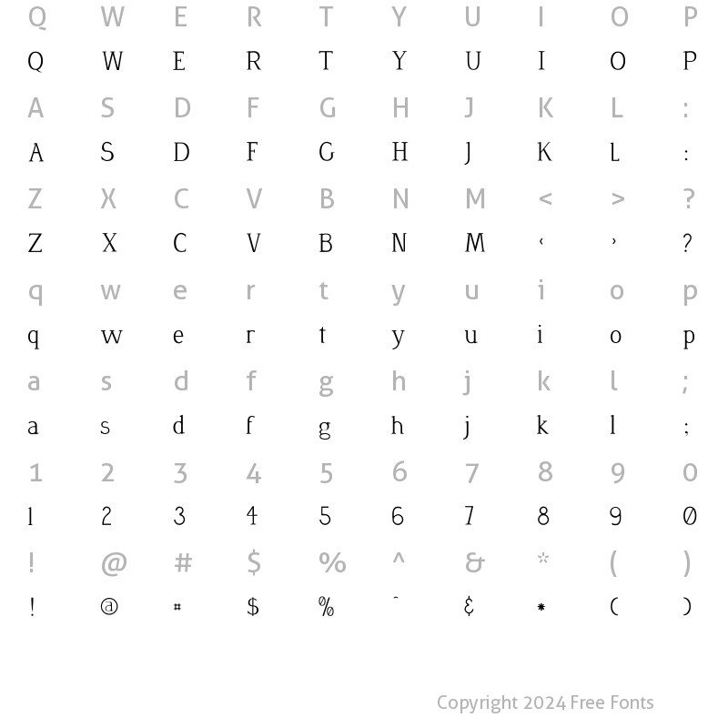 Character Map of Desmond Medium