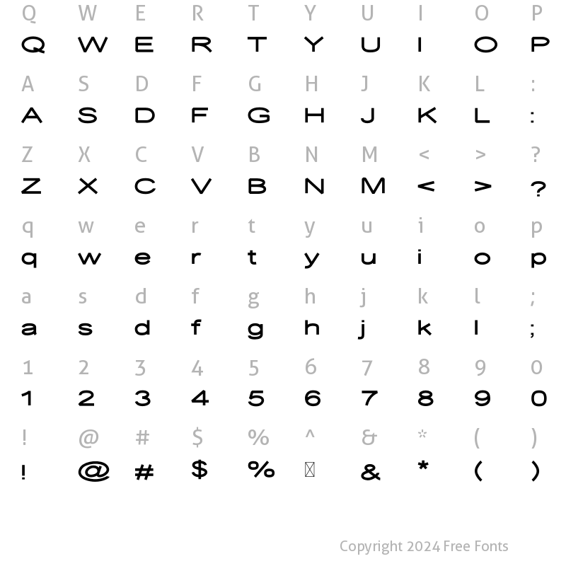 Character Map of Desolator Bold