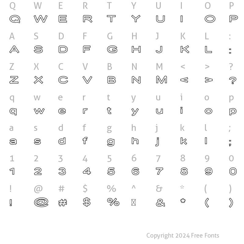 Character Map of Desolator Outline