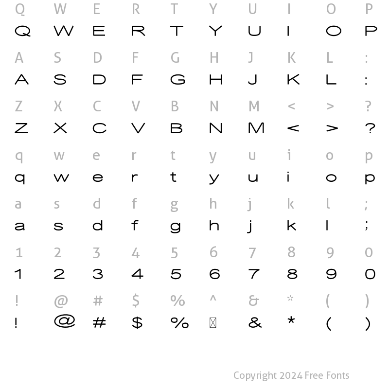 Character Map of Desolator Regular