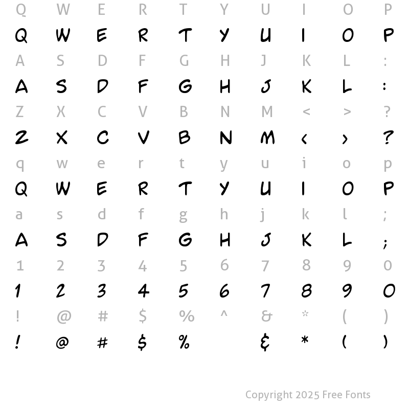 Character Map of DessinImmortel Regular