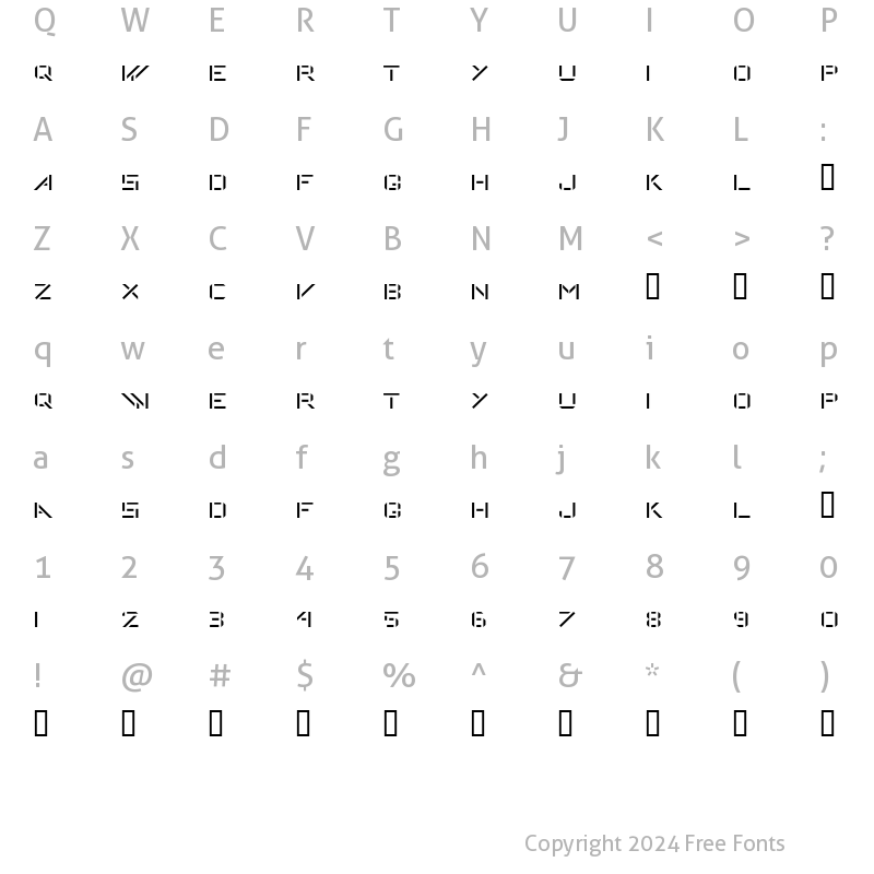 Character Map of DeStijl Stencil