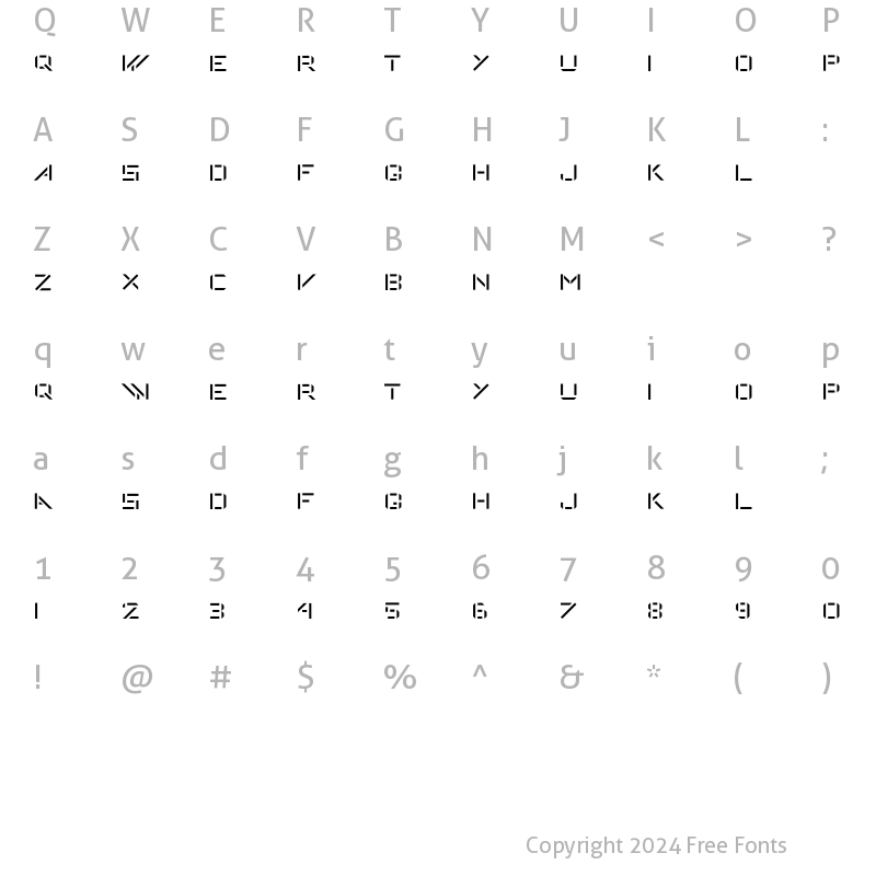 Character Map of DeStijl Stencil Regular