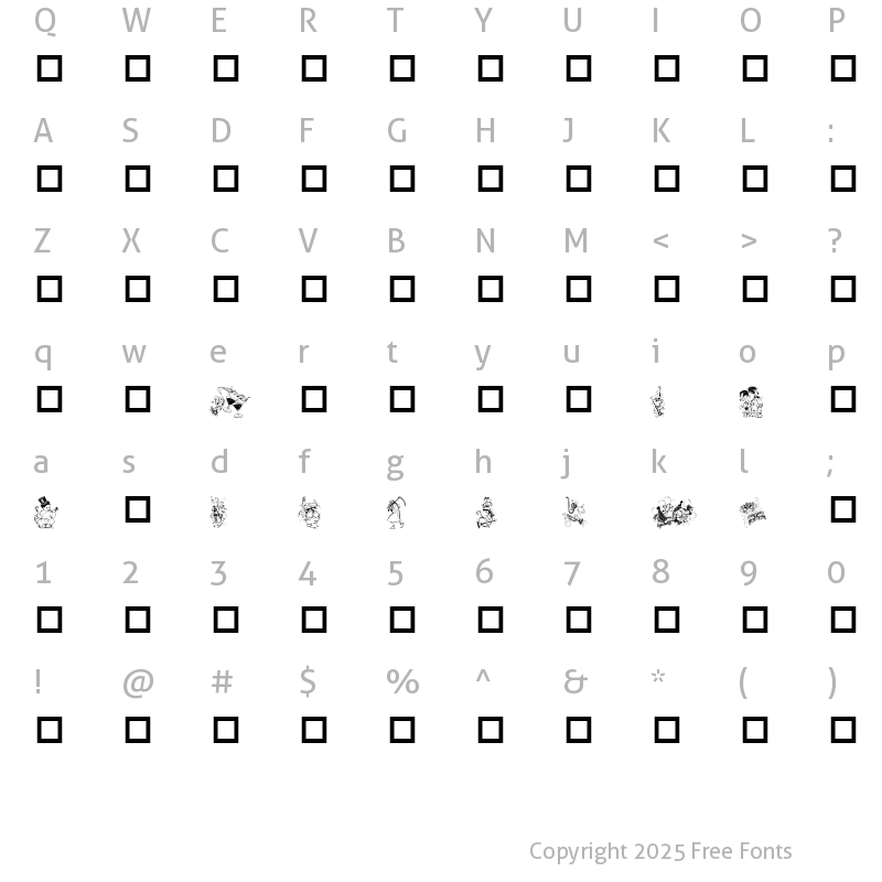 Character Map of Destiny's New Years Dings Regular
