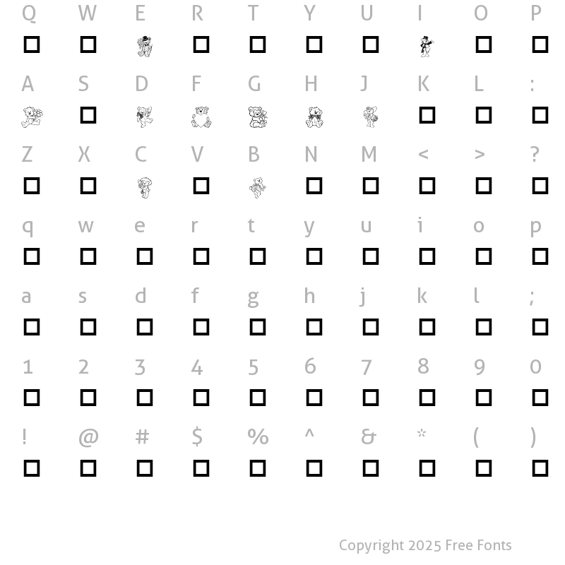 Character Map of Destinys Teddbear Dings Two Regular