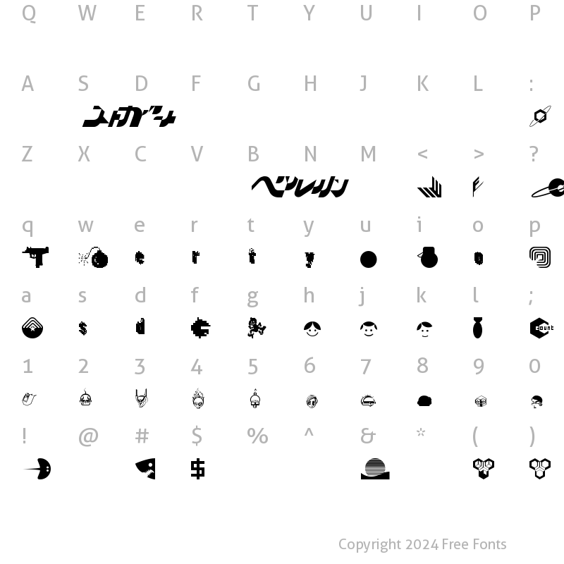 Character Map of DestroyDingbats Medium