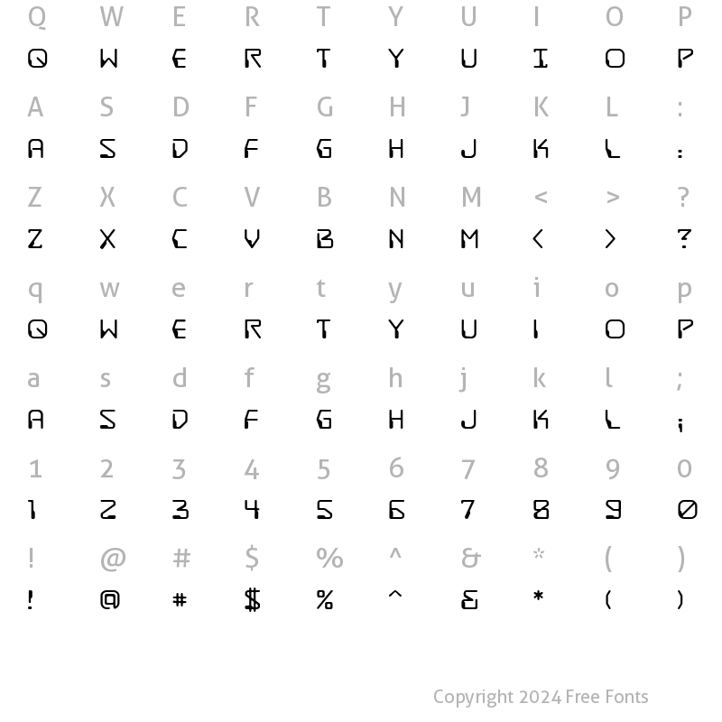 Character Map of DestructoBeam BB Regular