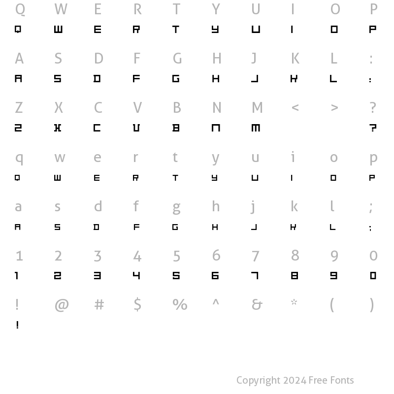 Character Map of DeStyle Regular