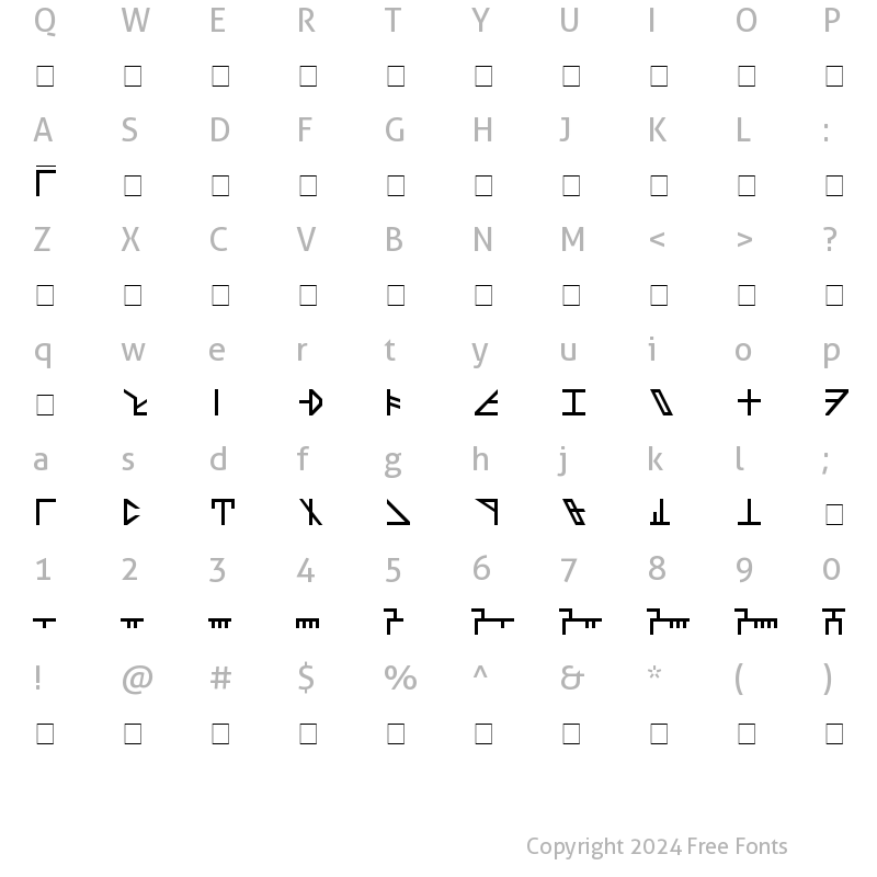 Character Map of Dethek Regular